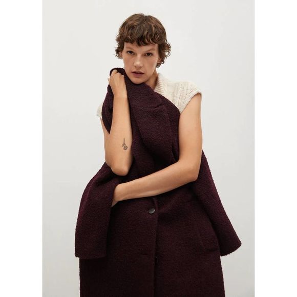 Mango Oversized Coat Wool Blend New - Picture 5 of 7